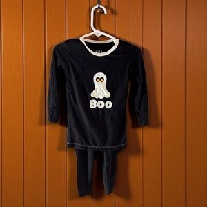 Kickee Pants 3T Halloween Ghost Black SSS & Matching Long Pants.  EUC!